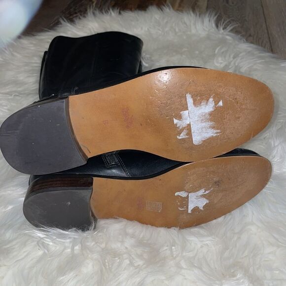 Coach Black Mabel Leather Chain Buckle Knee High Riding Boots - Picture 6 of 10